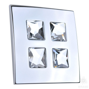 1035.0100.026 Ручка кнопка с кристаллами Swarovski, глянцевый хром 16 мм