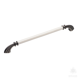 1960-70-256-L PEARL Ручка скоба керамика с металлом, перламутровый/графит 256 мм