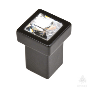 MT8135B-531E Ручка кнопка с кристаллом, чёрный  