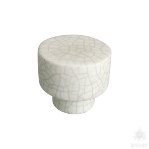 593A3 Ручка кнопка керамика, серая "паутинка" на белом фоне