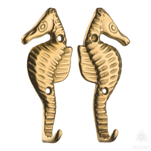 15058-B Набор из 2-х крючков "Морской конек", латунь