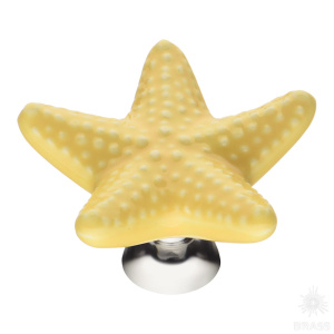 STAR 002 Ручка кнопка, жёлтый/глянцевый хром