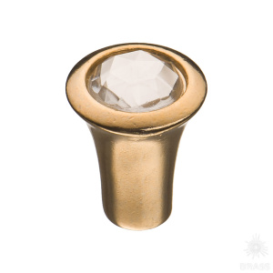 1393.0016.024.183 Ручка кнопка с кристаллом, глянцевое золото