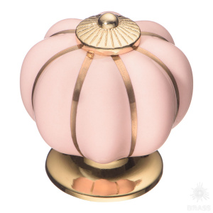 S-101 GOLD PINK Ручка кнопка, розовый/глянцевое золото