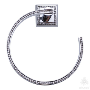 3510-75-005 Держатель для полотенец, латунь с кристаллами Swarovski, глянцевый хром
