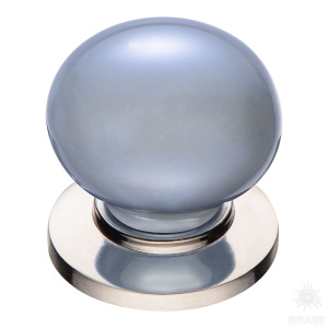 3005-51-BLUE PEARL Ручка кнопка, глянцевый никель/голубой