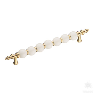 2095-69-160-000 Ручка скоба, глянцевое золото/белый 160 мм