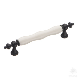 1670-85-128-000 Ручка скоба, чёрный/белый 128 мм