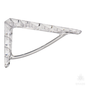 CRISTALL-B TRANSPAR. Полкодержатель (2 шт.), прозрачный пластик, прозрачный белый, 180 мм