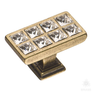 15.349.00.SWA.12 Ручка кнопка с кристаллами Swarovski, античная бронза