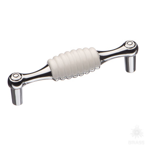 323096MP02ST01 Ручка скоба, глянцевый хром/белый 96 мм