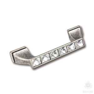 15.139.96.SWA.16 Ручка скоба с кристаллами Swarovski, старое серебро 96 мм