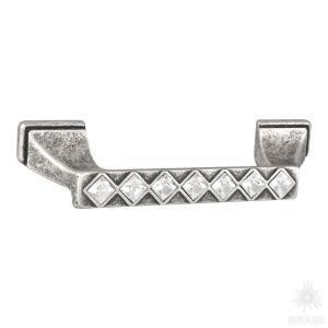 15.127.96.SWA.16 Ручка скоба с кристаллами Swarovski, старое серебро 96 мм