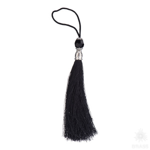 TASSEL-10-BLACK Кисточки для мебельных ручек, чёрный/глянцевый хром