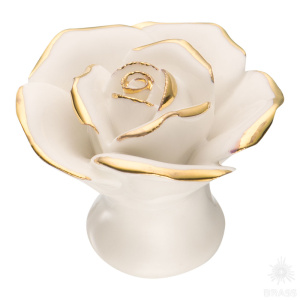 3060-WHITE GOLD LINES Ручка кнопка, белый с золотом