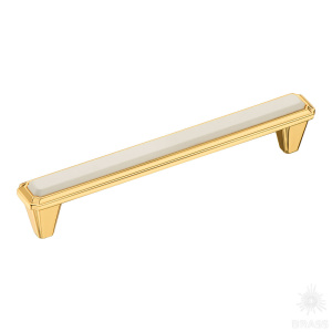 365128MP11PL21 Ручка скоба, глянцевое золото/белый 128 мм