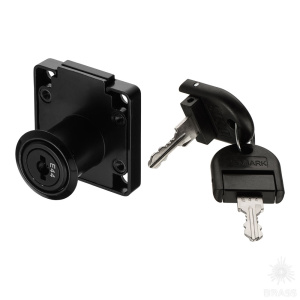 14.01.020-4 Накладной мебельный замок M-850 с мастер-ключом #J11 и сменной личинки, чёрный