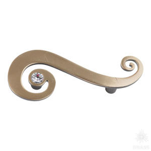 7183.0064.001.D Ручка скоба с кристаллом Swarovski, античная бронза 64 мм
