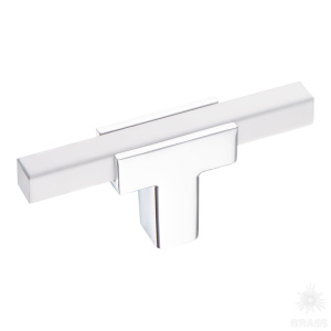 67-Chrome-White Ручка кнопка, глянцевый хром/белый