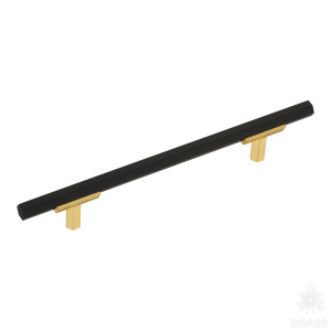 776-128-Matt Gold-Matt Black Ручка рейлинг, сатинированное золото/чёрный 128 мм