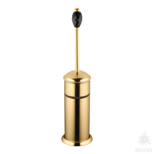 3504Y-71-320 Ёршик, латунь с чёрными кристаллами Swarovski, глянцевое золото