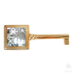 15.511.42.SWA.19 Ключ мебельный с кристаллом Swarovski, глянцевое золото 24K
