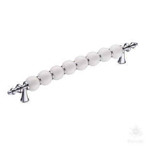 2095-10-160-000 Ручка скоба, глянцевый хром/белый 160 мм