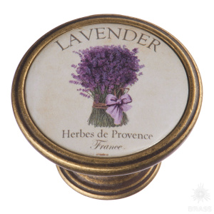 550BR48 Ручка кнопка — LAVENDER, лаванда, старая бронза