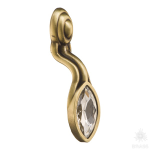 115-Antik Ручка кнопка с кристаллом, античная бронза