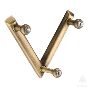 0493-013-V2 SWR Крючок трехрожковый с кристаллами Swarovski, состаренная латунь