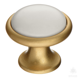 3008-61-KREM Ручка кнопка, матовое золото/кремовый