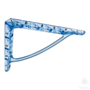 CRISTALL-A OP.AZZURR Полкодержатель (2 шт.), прозрачный пластик, голубой, 120 мм