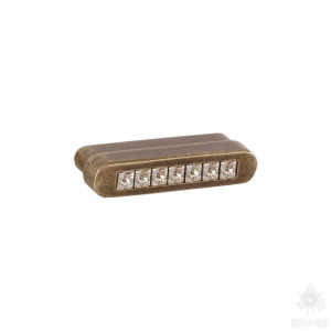 7166.0044.002 Ручка кнопка с кристаллами Swarovski, старая бронза 32 мм