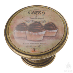 550BR61 Ручка кнопка, кейк, старая бронза