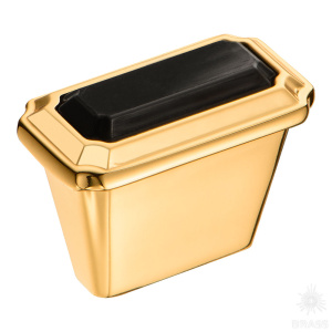 365016MP11PL16 Ручка кнопка, глянцевое золото/чёрный 16 мм