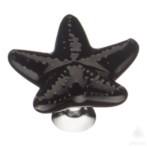 STAR 007 Ручка кнопка, чёрный/глянцевый хром
