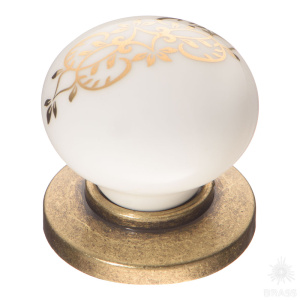 3005-40-000-243 Ручка кнопка, орнамент/старая бронза