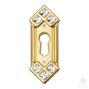 15.608.10.SWA.19 Ключевина декоративная со Swarovski, глянцевое золото 24K