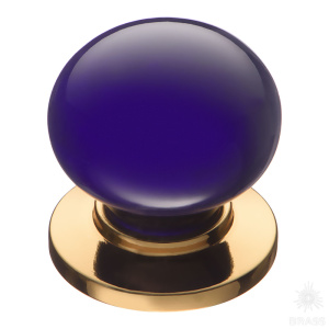 3005-60-COBALT Ручка кнопка керамика с металлом, синий/глянцевое золото