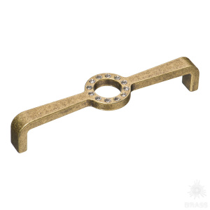 CENTER/160-AB Ручка скоба c кристаллами Swarovski, античная бронза 160 мм