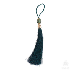 TASSEL-60-DARK-GREEN Кисточки для мебельных ручек, тёмный зелёный/глянцевое золото