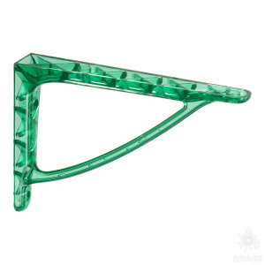 CRISTALL-A OP.VERDE Полкодержатель (2 шт.), прозрачный пластик, зелёный, 120 мм