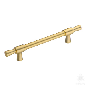 4690 0128 BB-BB Ручка рейлинг, матовое золото 128 мм