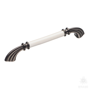 1960-70-160-L PEARL Ручка скоба керамика с металлом, перламутровый/графит 160 мм