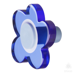 698AZX Ручка кнопка детская коллекция, выполненная в форме цветка с пятью лепестками, голубой