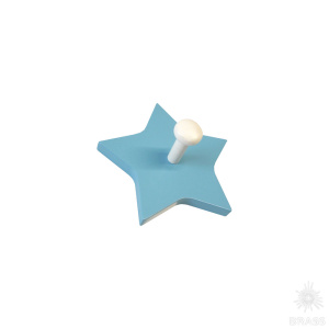 909AZ Вешалка деревянная, звезда голубой