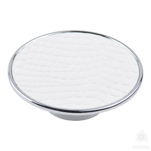 1026BL Ручка кнопка, белая глянцевая кожа