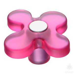 608MG Ручка кнопка детская, цветок малиновый