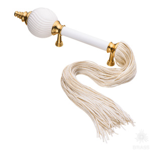 SULTAN-69-128-WHITE-WHITE-KREM Ручка скоба, глянцевое золото 128 мм