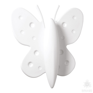 453032ST01 Ручка кнопка детская, бабочка белая 32 мм